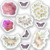 Chic fresh bridal  wonderful flowers foliage sticker (Voorkant)