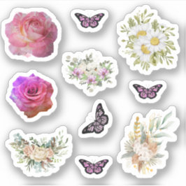  Chic fresh bridal wonderful flowers foliage Sticker