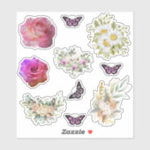 Chic fresh bridal  wonderful flowers foliage  sticker (Vel)