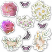 Chic fresh bridal  wonderful flowers foliage  sticker (Voorkant)