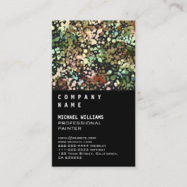 Chic Fresh Leaves Black - Simple Elegant Metal Visitekaartje