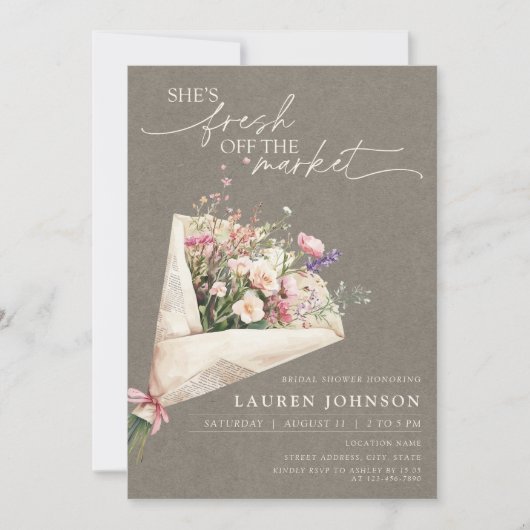 Chic Fresh Off the Market Floral Farmer's Market Kaart (Voorkant)