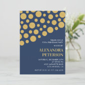 Chic Friendsmas-uitnodigingen Goud Navy  Kaart (Staand voorkant)
