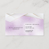 Chic Frosted Lila Glass Gold White Facets Visitekaartje (Achterkant)