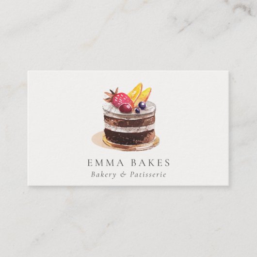 CHIC FRUIT FLORAL CAKE PATISSERIE CUPCAKE BAKERY VISITEKAARTJE (Voorkant)