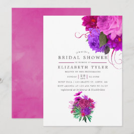 Chic Fuchsia en Paars Vrijgezellenfeest Kaart