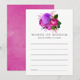 Chic Fuchsia & Paarse Vrijgezellenfeest advies Kaart