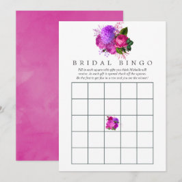 Chic Fuchsia & Paarse Vrijgezellenfeest Bingo Kaart