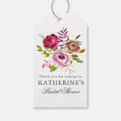 Chic Fuchsia Pink Floral Custom Vrijgezellenfeest Cadeaulabel (Voorkant)