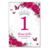 Chic Fuchsia Roze Bloemen Quinceañera XV Sweet 16 Kaart (Voorkant)