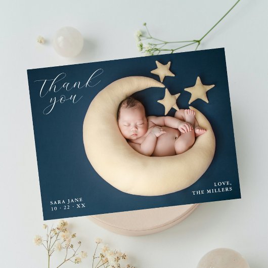 Chic Full Photo Baby Shower Thank You Briefkaart