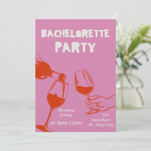 Chic & Fun Bachelorette Weekend Invitation  Kaart (Staand voorkant)