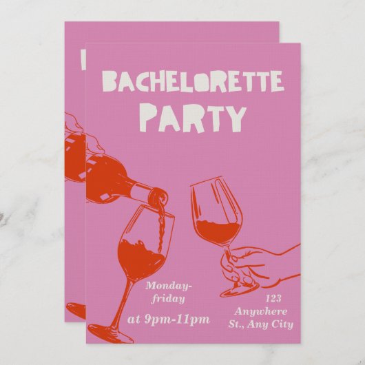Chic & Fun Bachelorette Weekend Invitation  Kaart (Voorkant / Achterkant)