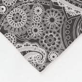 Chic Fun Black en White Paisley Classic Pattern Fleece Deken (Hoek)