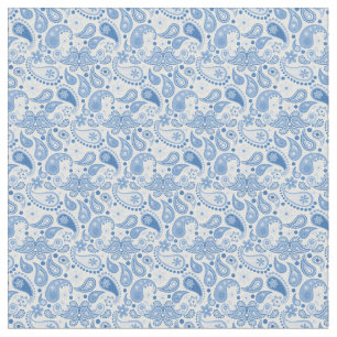 Chic Fun Blauw en Wit Paisley Stof