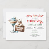 Chic fun festive Christmas cocktails party invite Kaart (Voorkant)