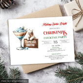 Chic fun festive Christmas cocktails party invite Kaart