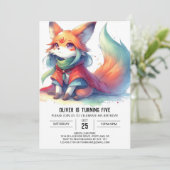 Chic Fun Fox Verjaardag Kaart (Staand voorkant)