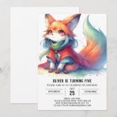Chic Fun Fox Verjaardag Kaart (Voorkant / Achterkant)