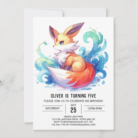 Chic Fun Fox Verjaardag Kaart (Voorkant)