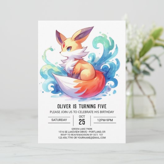 Chic Fun Fox Verjaardag Kaart (Staand voorkant)