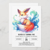 Chic Fun Fox Verjaardag Kaart (Voorkant / Achterkant)