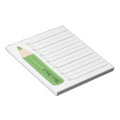 Chic Fun Green Pencil Voering Gepersonaliseerde Le Notitieblok (Schuin)