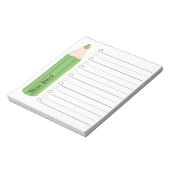 Chic Fun Green Pencil Voering Gepersonaliseerde Le Notitieblok (Linkerzijde)