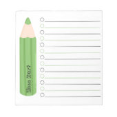 Chic Fun Green Pencil Voering Gepersonaliseerde Le Notitieblok (Voorkant)