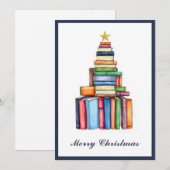  Chic Fun Kerstboom Gemaakt van Boeken Feestdagenkaart (Voorkant / Achterkant)