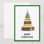 Chic Fun Kerstboom Gemaakt van Boeken Feestdagenkaart (Voorkant / Achterkant)