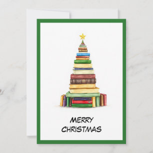Chic Fun Kerstboom Gemaakt van Boeken Feestdagenkaart
