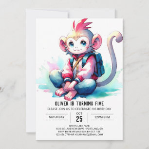 Chic Fun Monkey Verjaardag Kaart