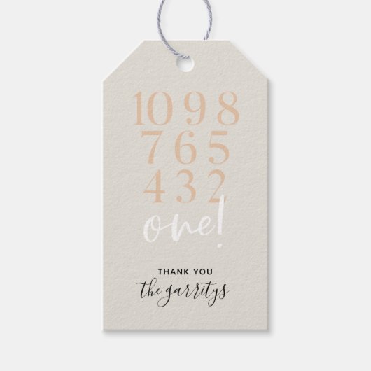 Chic Fun New Years Eve Countdown Cadeau Labels Cadeaulabel (Voorkant)