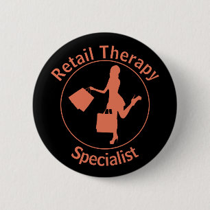 Chic Fun Oranje "Retail Therapist" Button