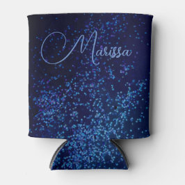 Chic Fun Personalized Midnite Blue Confetti Blikjeskoeler