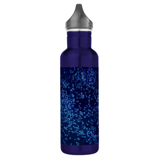 Chic Fun Personalized Midnite Blue Confetti Waterfles (Links)