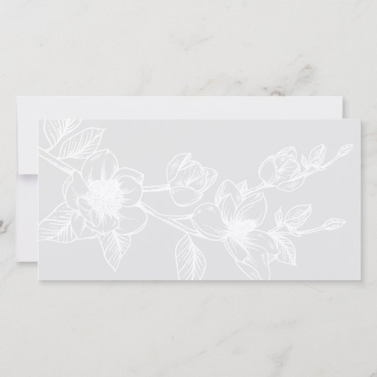 Chic Funeral Dankuwel | Blauwe Magnolia Bedankkaart (Achterkant)