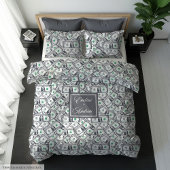 Chic funny gift for cash fans with monogram design douchegordijn