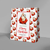 Chic funny Santa Claus gift bag editable style Medium Cadeauzakje