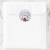 Chic Future de heer Burgundy Floral Envelope Seal Ronde Sticker (Tas)