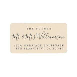 Chic Future de heer Ivory Wedding Return Address Etiket