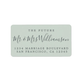 Chic Future de heer Mrs Green Wedding Return Etiket