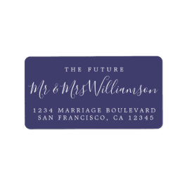 Chic Future Mr. Blue Wedding Return Address Etiket