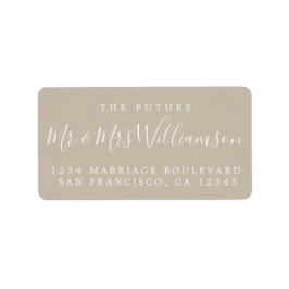 Chic Future Mr. Gray Wedding Return Address Etiket