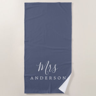 Chic Future Mrs Blue Indigo Monogram Strandlaken