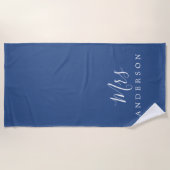 Chic Future Mrs Classic Blue Monogram Strandhanddo Strandlaken (Voorkant)
