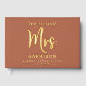 Chic Future Mrs Gold Foil Terracotta Vrijgezellenf Gastenboek (Voorkant)
