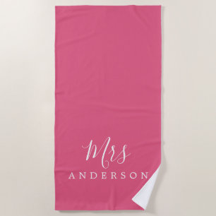 Chic Future Mrs Hot Pink Monogram Strandlaken