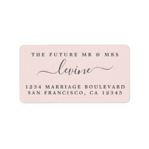 Chic Future Mrs Pink Wedding Return Address Etiket